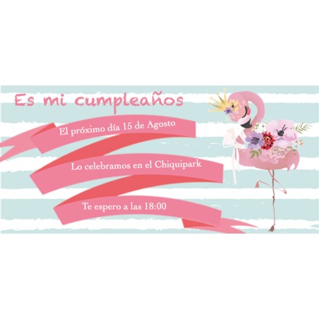 Invitación flamenco personalizada para cumpleaños