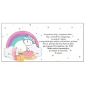 Invitación unicornio arcoíris personalizado para cumpleaños