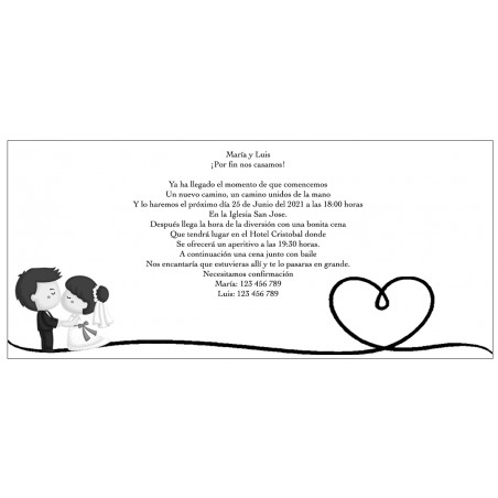 Invitaciones De Boda Personalizadas En Blanco Y Negro
