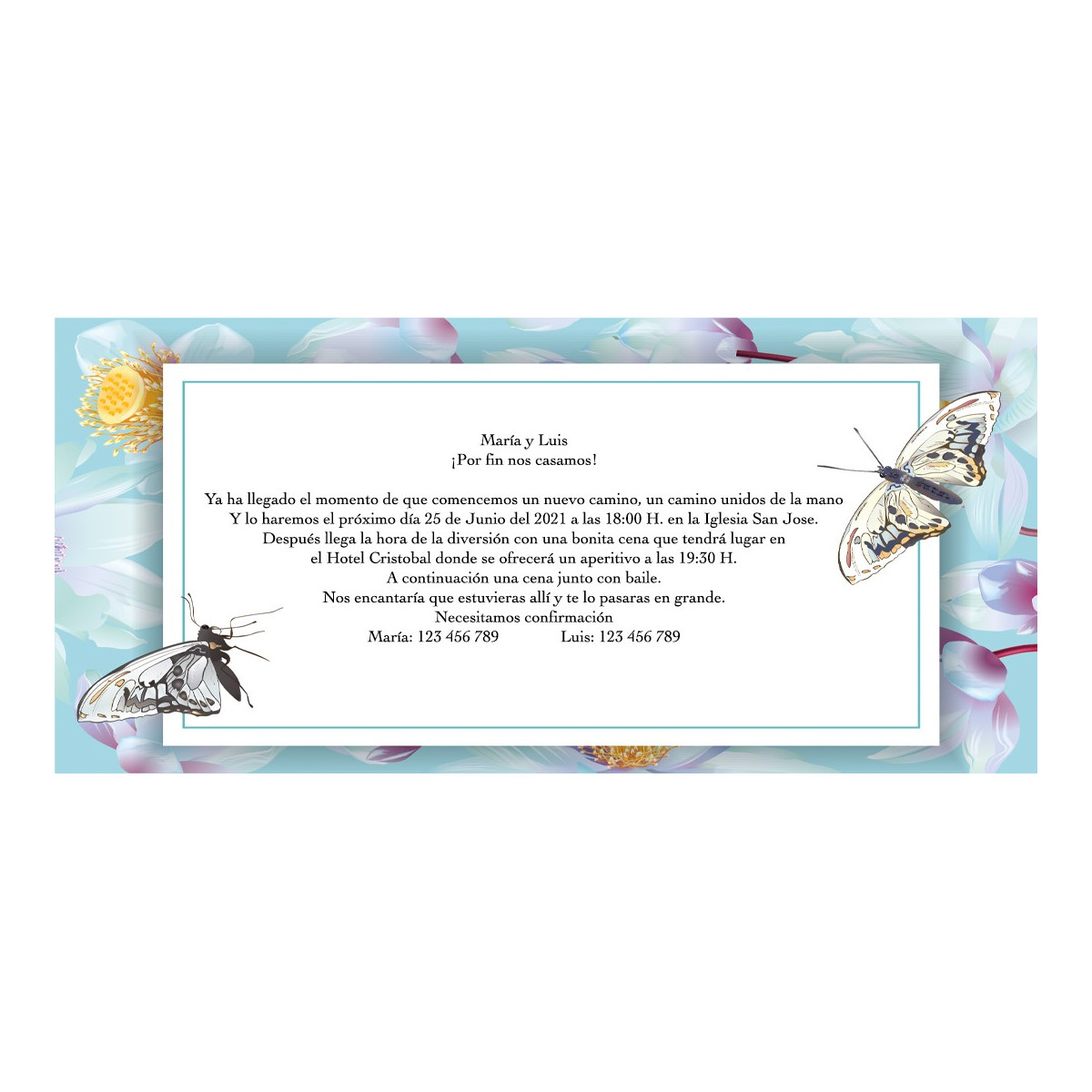 Invitaciones de boda mariposa