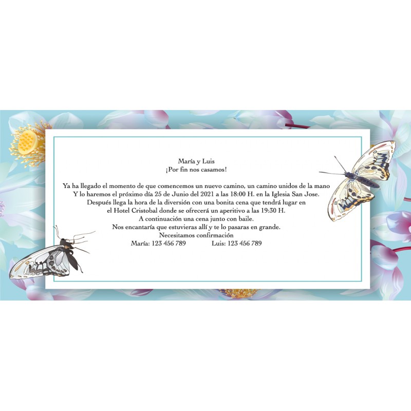 Invitaciones de boda mariposa