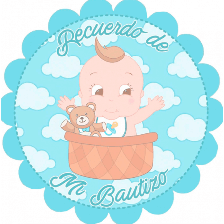 Adhesivo Para Bautizo Bebé Niño