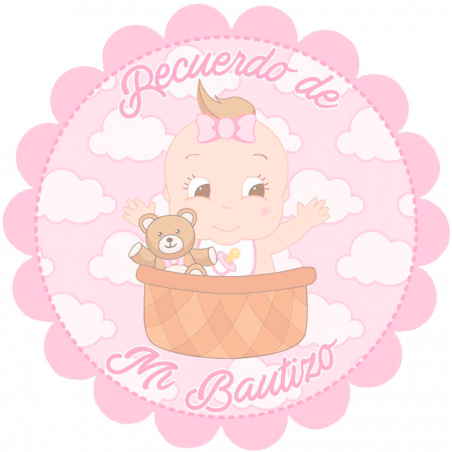 Adhesivo Para Bautizo Niña