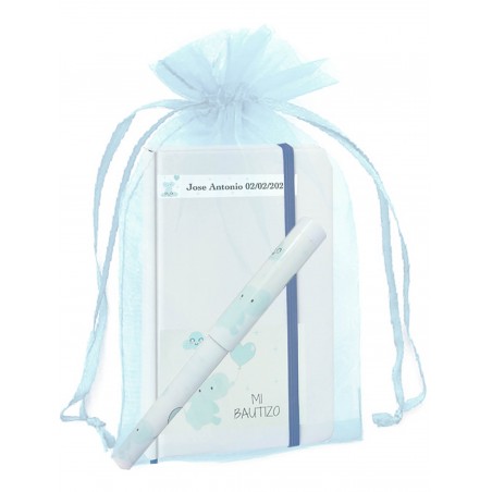 Libreta Bautizo Personalizada Con Bolígrafo A Juego