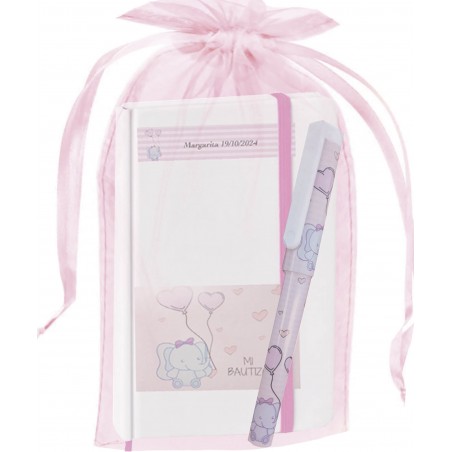 Libreta Elefante Personalizada Con Bolígrafo Y Bolsa De...