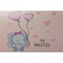 Libreta elefante personalizada con bolígrafo y bolsa de organza bautizo