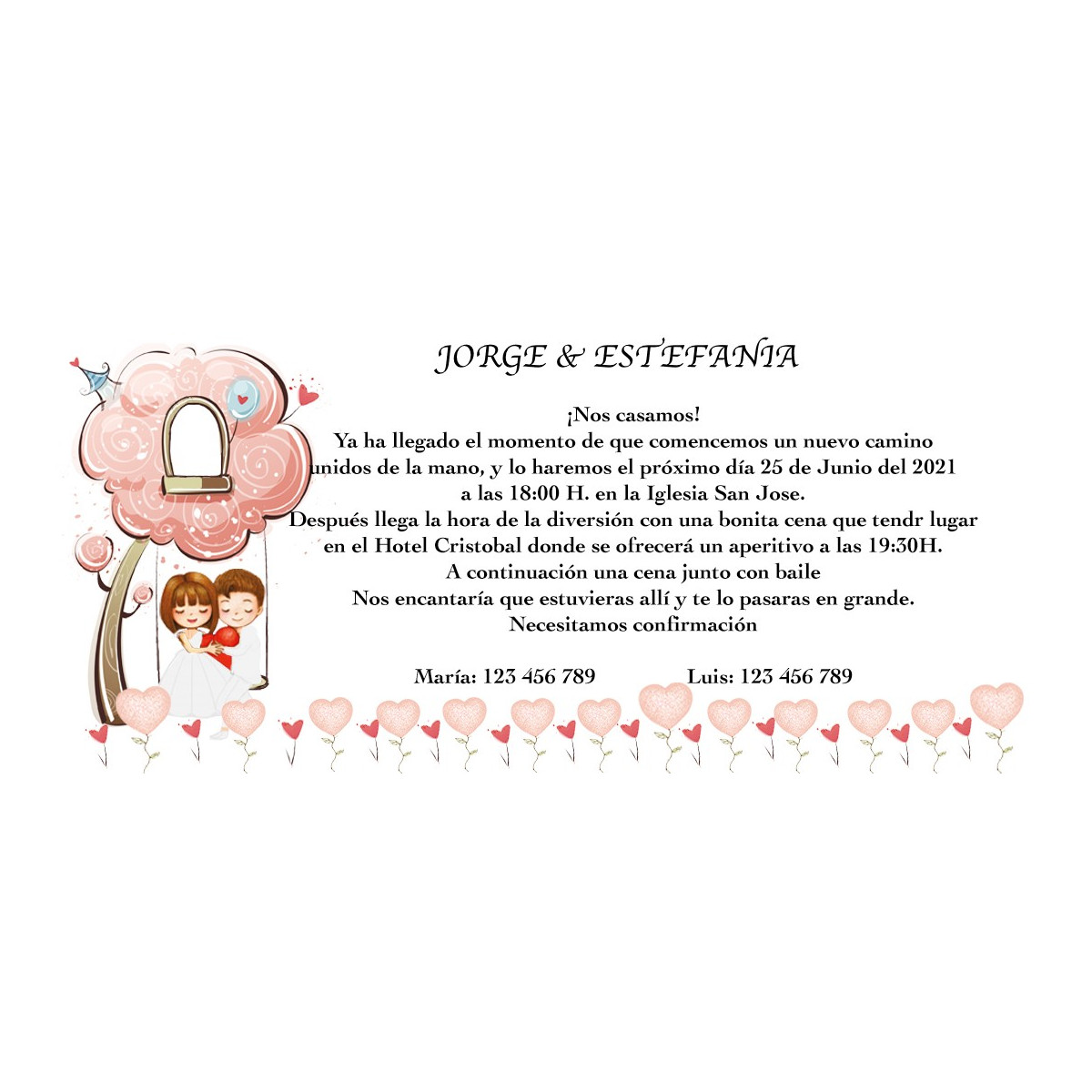 Invitaciones para boda personalizadas románticas