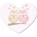 Adhesivo de búhos corazón