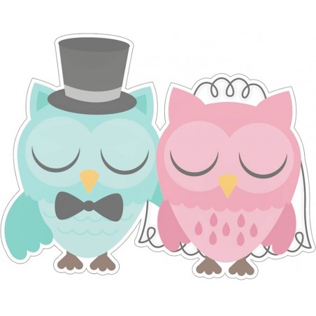 Adhesivo Boda Búhos