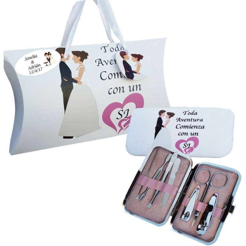 Set De Manicura Boda Personalizado Con Caja Y Frase Set De Manicura Boda Personalizado Con Caja Y Frase