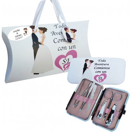 Set De Manicura Boda Personalizado Con Caja Y Frase