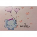 Bote de plástico con nubes dulces personalizado para bautizo