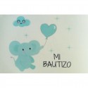 Bote de pvc transparente de bautizo personalizado con nubes dulces