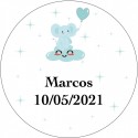 Bote De Pvc Transparente De Bautizo Personalizado Con Nubes Dulces