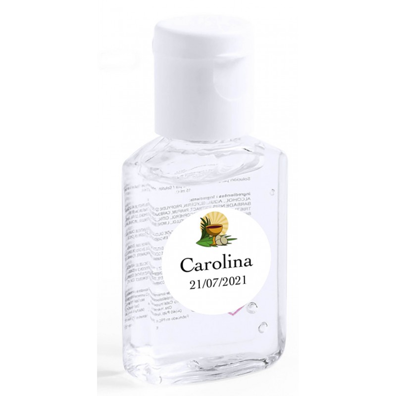 Gel hidroalcohólico personalizado con adhesivo comunión