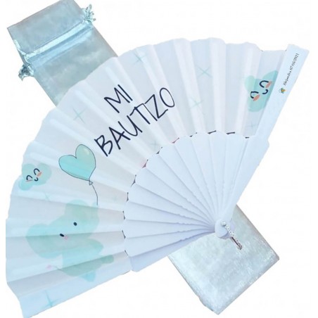 Abanico Bautizo Con Bolsa Detalles Personalizados