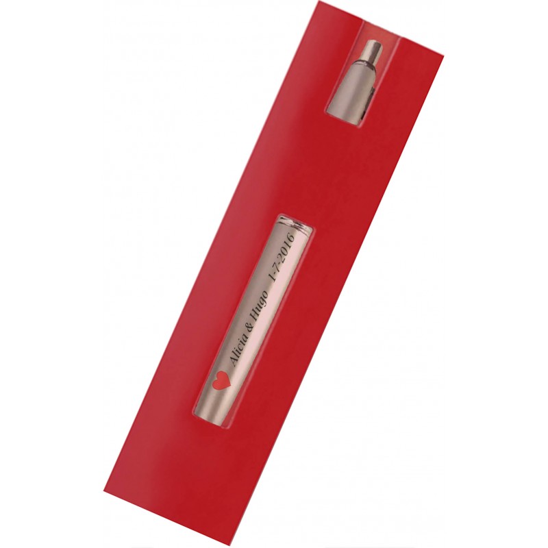 Bolígrafo Plateado Con Funda Y Adhesivo Para Bodas Bolígrafo Plateado Con Funda Y Adhesivo Para Bodas