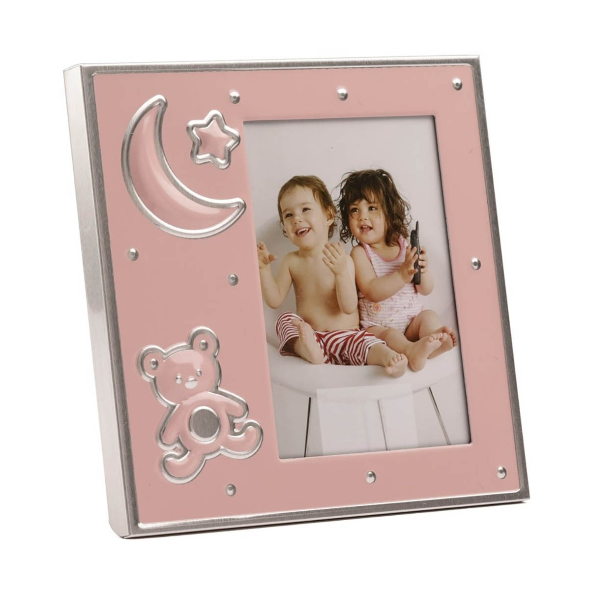 Portafotos detalles de bautizo rosa