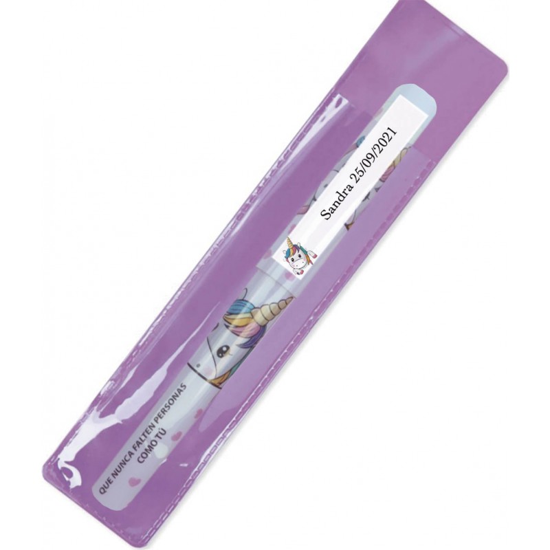 Pack bolígrafo unicornio personalizado con funda Pack bolígrafo unicornio personalizado con funda