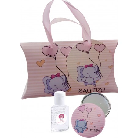 Pack De Gel Hidroalcohólico Personalizado Y Espejo En Caja