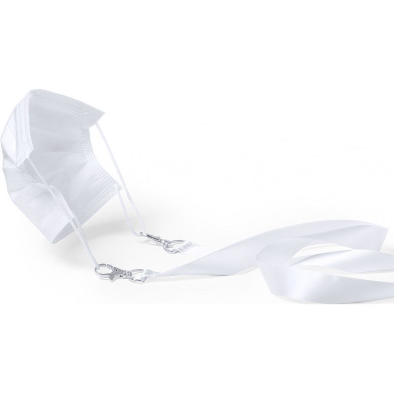 Cinta Blanca Porta Mascarilla De Poliéster Cinta Blanca Porta Mascarilla De Poliéster