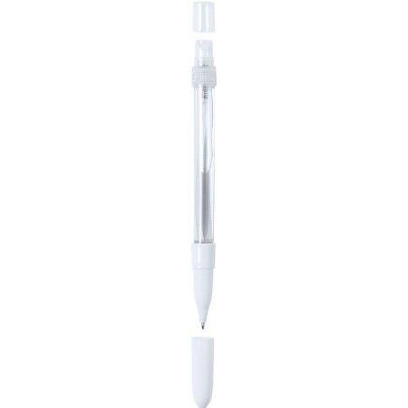 Bolígrafo blanco higienizante con pulverizador recargable ideal anti coronavirus