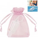 Bote de gel hidroalcohólico rellenable con bolsa de organza para comunión de niña personalizada