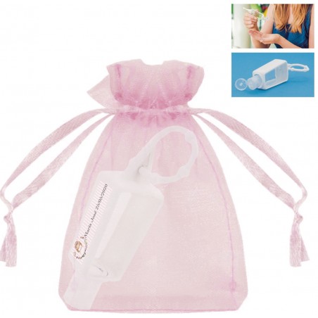 Bote De Gel Hidroalcohólico Rellenable Con Bolsa De Organza Para Comunión De Niña