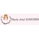 Bote de gel hidroalcohólico rellenable con bolsa de organza para comunión de niña personalizada