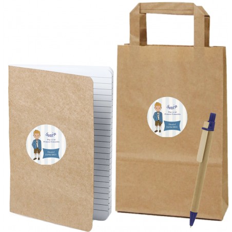 Libreta De Cartón Reciclada Con Bolígrafo A Juego Y Bolsa