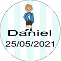 Vela De Cristal Personalizada Para Comunión Niño