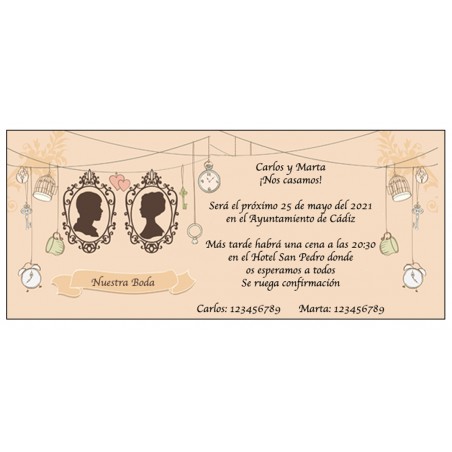 Invitación Para Boda Estilo Vintage
