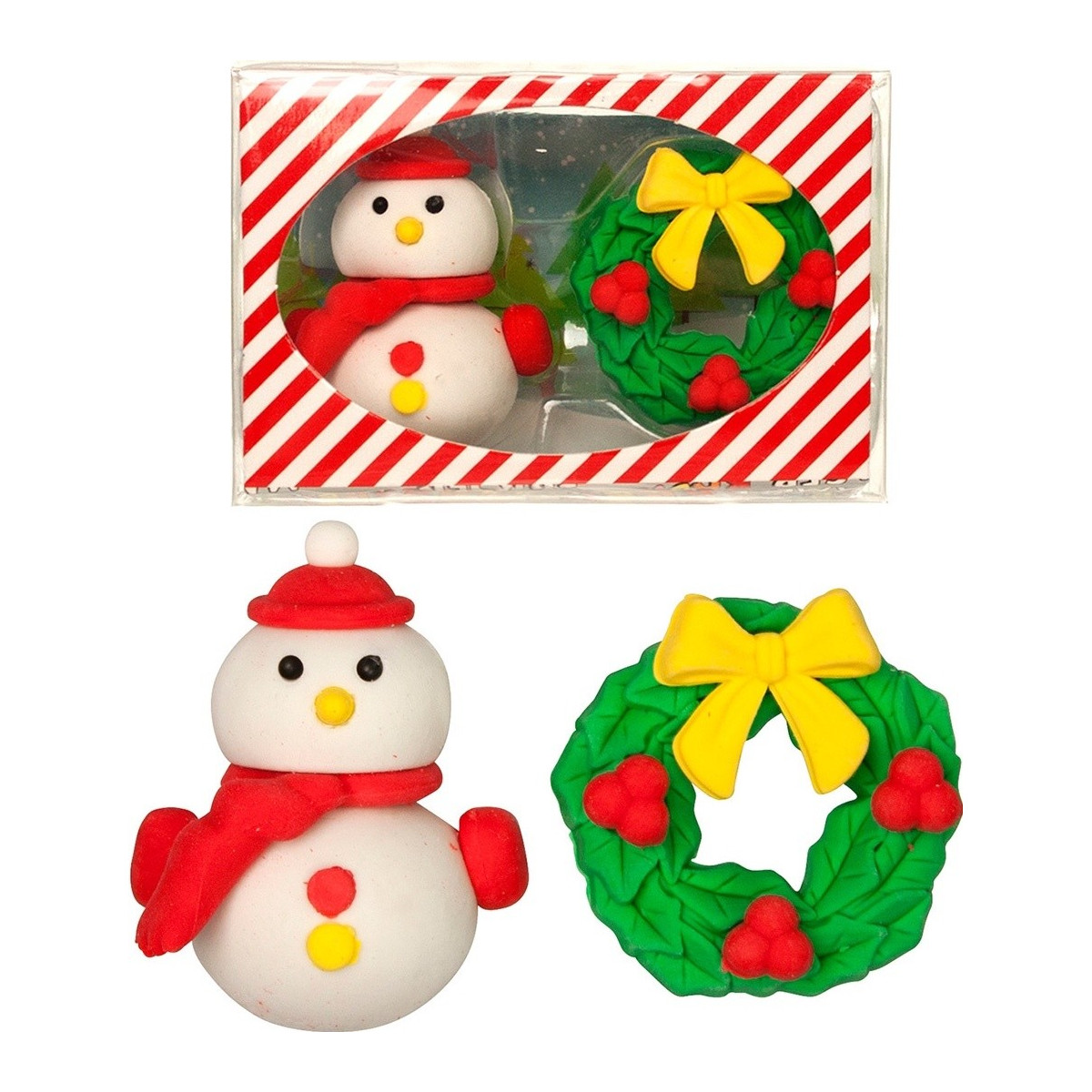 Set de 2 gomas de borrar navideñas