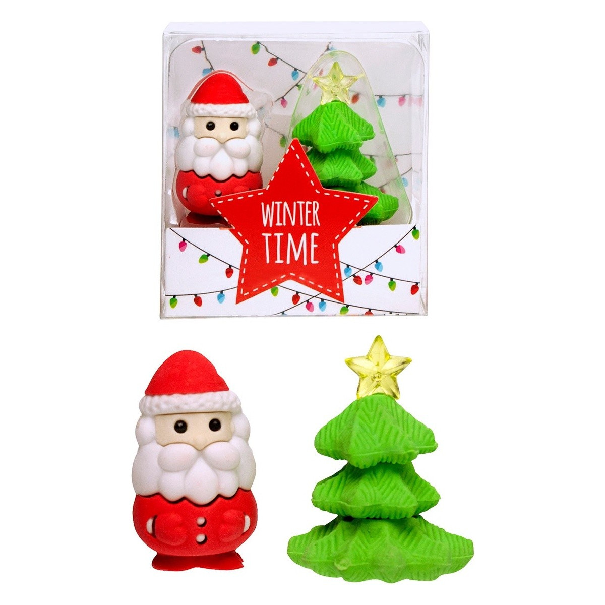 Set de 2 gomas de borrar navideñas para niños