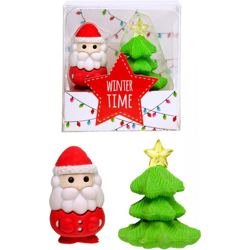 Set de 2 gomas de borrar navideñas para niños