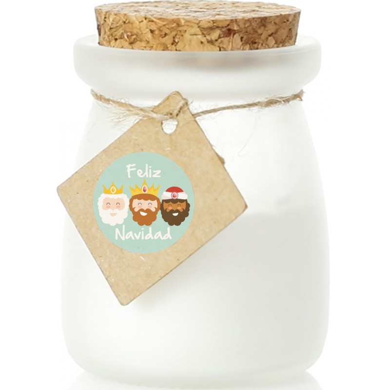 Pack Vela En Tarro De Cristal Con Adhesivo Navideño Reyes Pack Vela En Tarro De Cristal Con Adhesivo Navideño Reyes