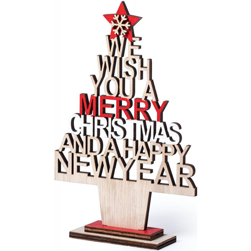 árbol De Madera Para Navidad Con Mensaje Troquelado