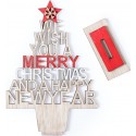 árbol de madera para navidad con mensaje troquelado