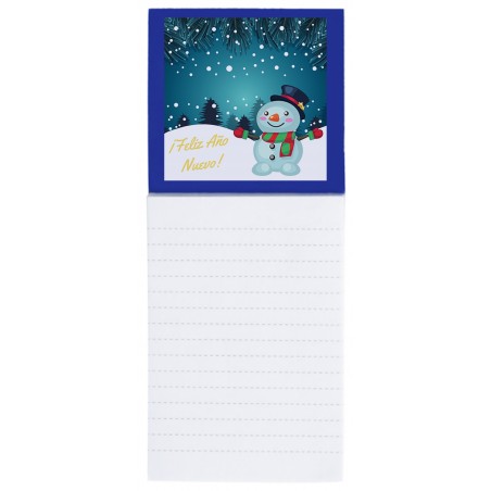 Pack Libreta Imantada Azul Y Adhesivo Navideño