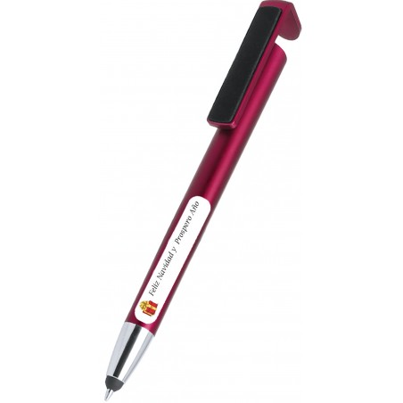 Bolígrafo Con Soporte Y Puntero Rojo Navideño Personalizable