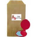 Pack Espejo Rojo Con Sobre Kraft Marrón Navideño