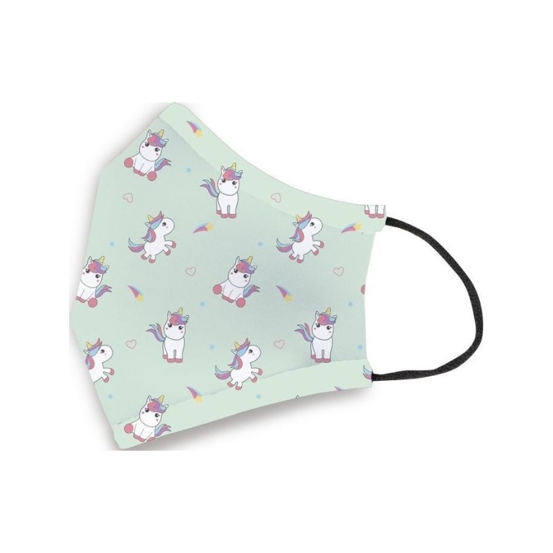 Mascarilla higiénica unicornio reutilizable para niños