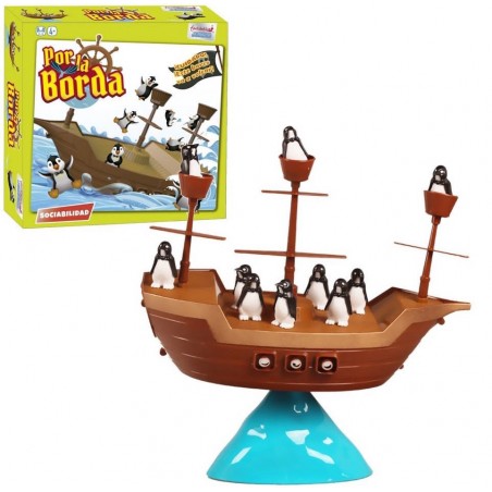 Juego De Mesa Barco Pirata Pingüinos Por La Borda