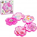 Set de maquillaje flor rosa 4 niveles para niñas