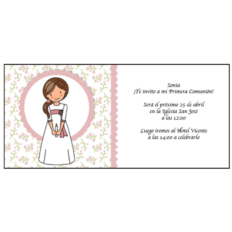 Invitación Niña Primera Comunión Invitación Niña Primera Comunión