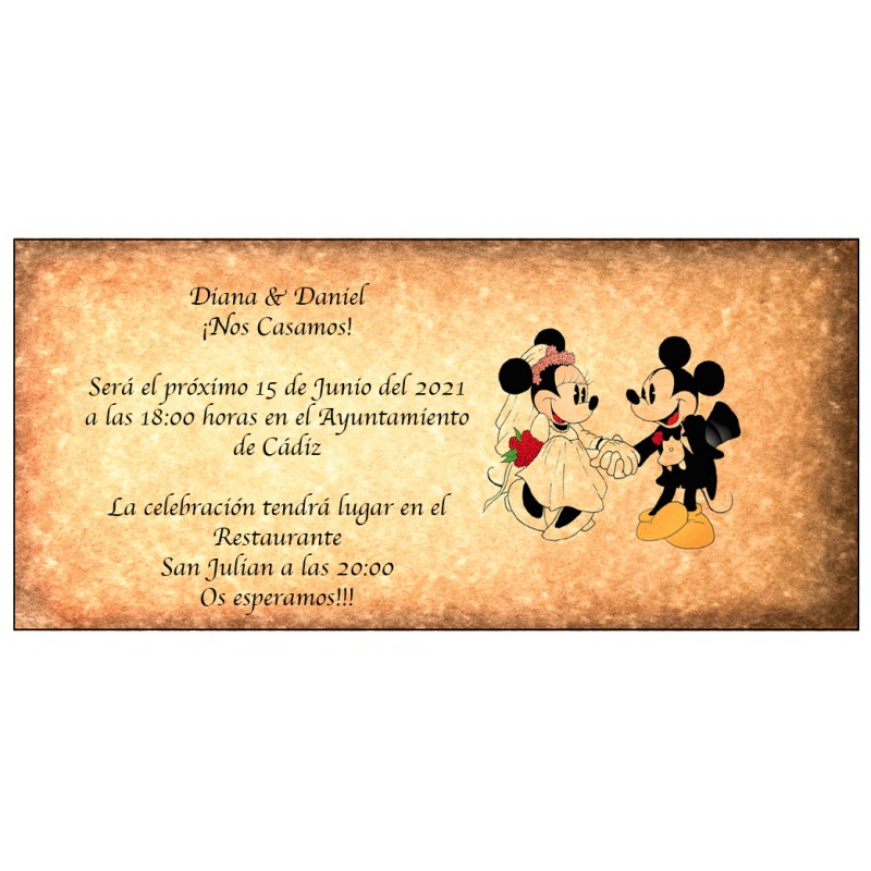 Invitaciones De Boda Disney Retro Invitaciones De Boda Disney Retro