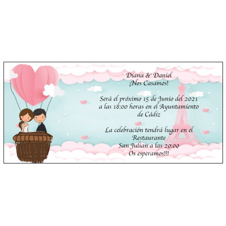 Invitaciones De Boda Torre Eiffel