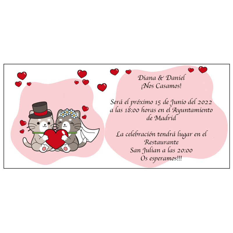 Invitaciones Para Bodas Gatos Invitaciones Para Bodas Gatos