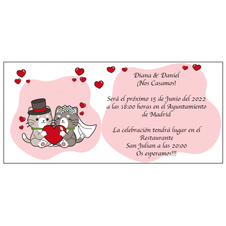Invitaciones Para Bodas Gatos