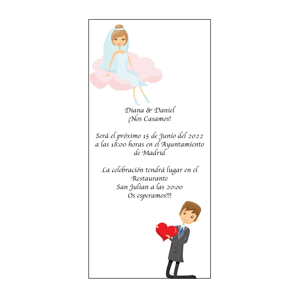 Invitaciones de boda pedida mano